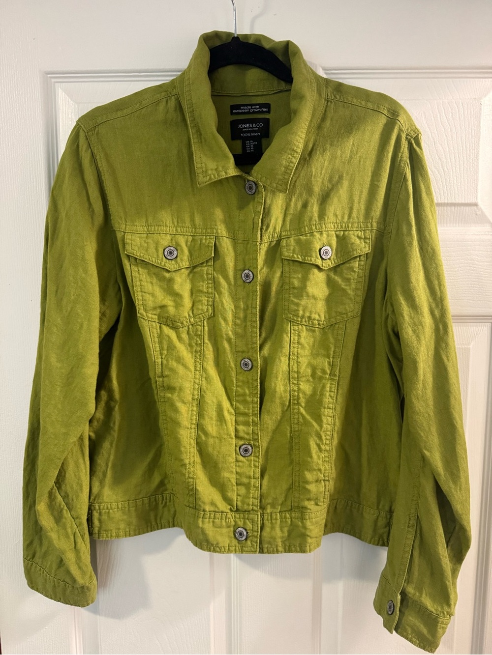 Jones New York Lime Green Linen Jacket